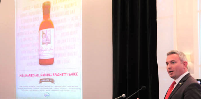 Commissioner Quarles speaks during a press conference to announce the expansion of a Kentucky Proud product.