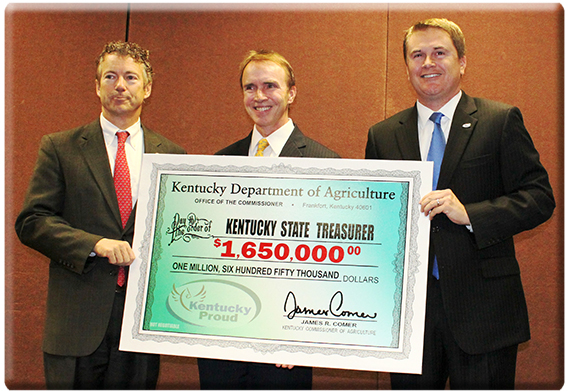 Sen. Rand Paul, Treasurer Todd Hollenbach, and Commissioner James Comer