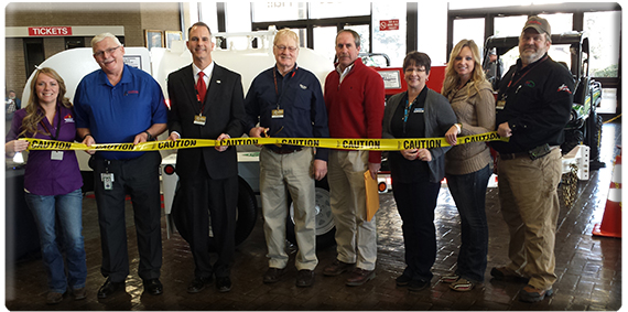 Anhydrous ammonia tank display ribbon cutting