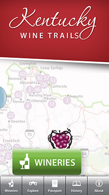 Kentucky Wine Trails app screen shot