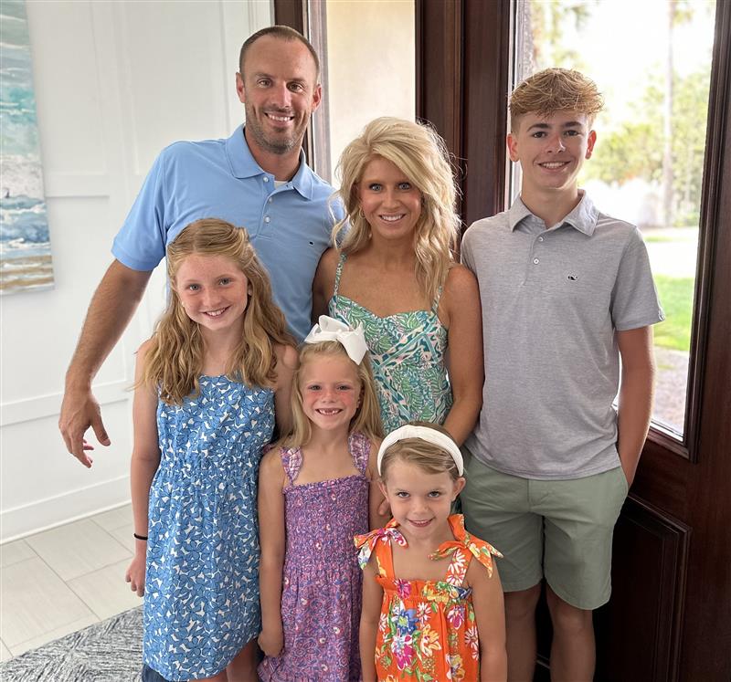 Drew Langley with his wife and children Drew Langley with his wife and children